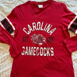 Carolina Gamecocks Red V-Neck Long Sleeve Top